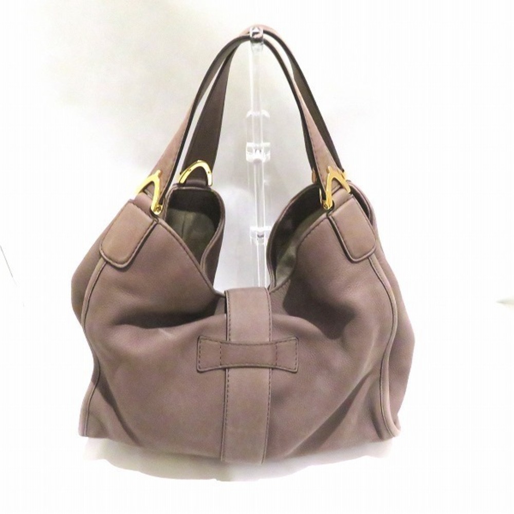 Gucci Dark Stirrup Bag Handbag Leather Soft Brown
